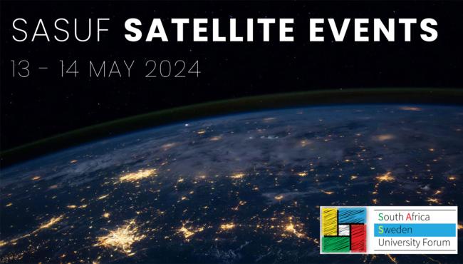 Rymden och texten Satellite Events med logo för SASUF