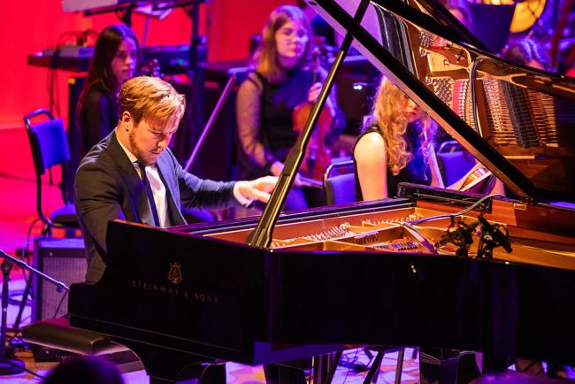 Sebastian Iivonen Piano soloist and Symphony orchestra Ingesund School of Music jubilee concert 2023.