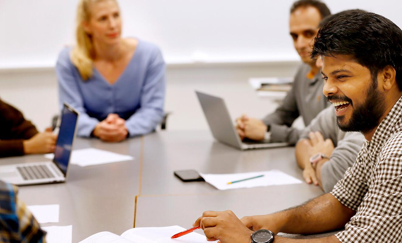Staff having a meeting