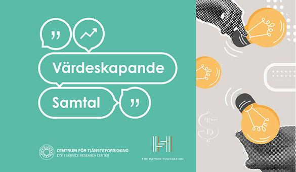 En texplatta för Värdeskapande samtal med händer som håller glödlampor