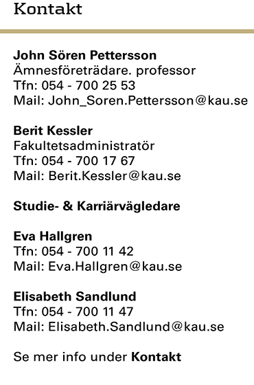 Kontaktuppgifter till informatik, se mer info under menyalternativet kontakt