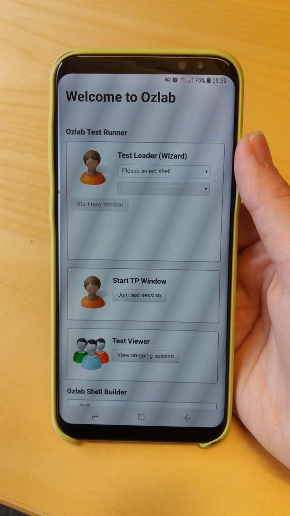 The Ozlab system accessed via a smartphone.