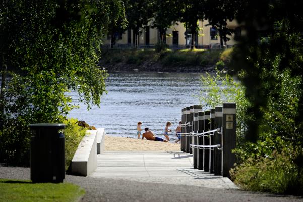 Människor på strand