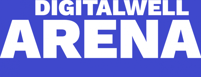Digital Well Arena logga (vit text mot lila bakgrund)