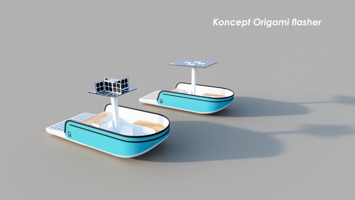 Båtar med origami flasher