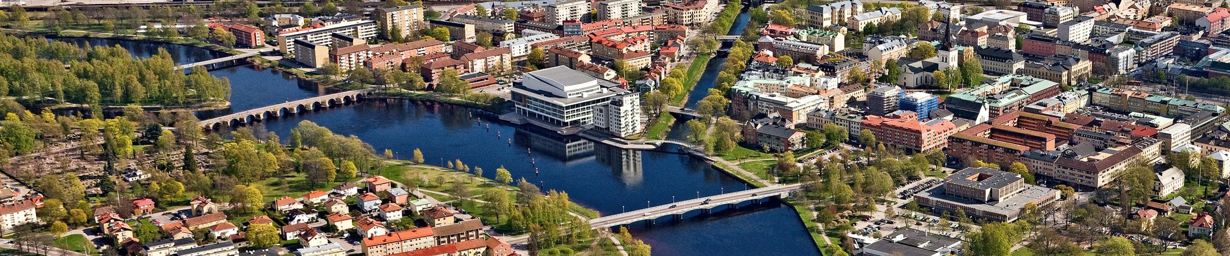 Bild över klarälven och Karlstad