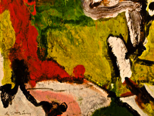 Abstrakt expressionistisk obetitlad tavla av Willem de Koonig från 1976.