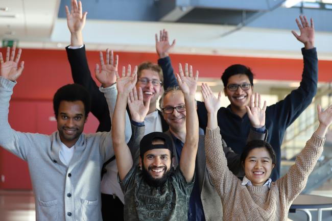 Professor Adrian Muntean and his PhD-students (October 2019)