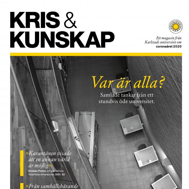 Omslag magasin med text kris och kunskap