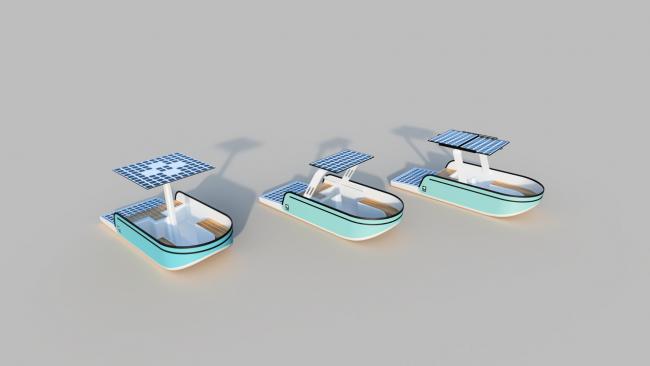 Båtar med solcellstak