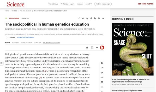 Artikel i tidskriften Science