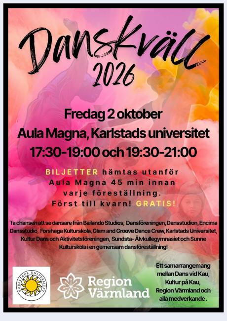 En informationsflyer om Danskväll 2026