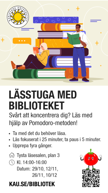 Lässtuga med biblioteket.