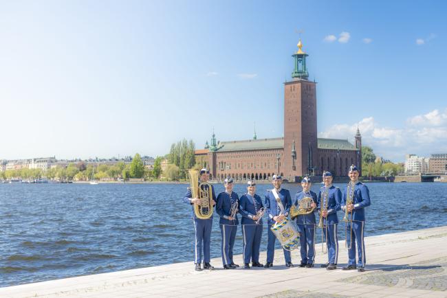bild på musikerna i Sextetten Mälardrottningen ur Livgardets dragonmusik
