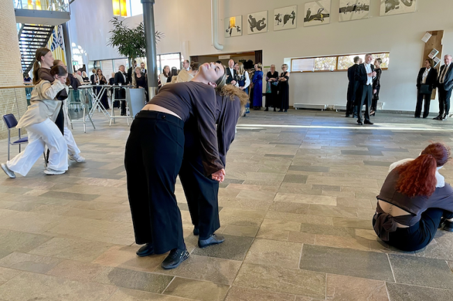 The event was brightened by performances from the university’s dance students