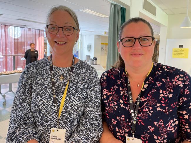 Lena Persson och Sofie Finell  yrkeslärare inom vård- och omsorgsprogrammet på Tingvallagymnasiet i Karlstad  gillade mixen av att ta del av forskning och träffa andra lärare.  