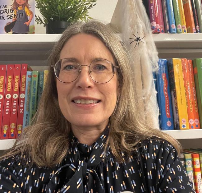 Bild på Annika Modén  skolbibliotekarie i Karlstads kommun