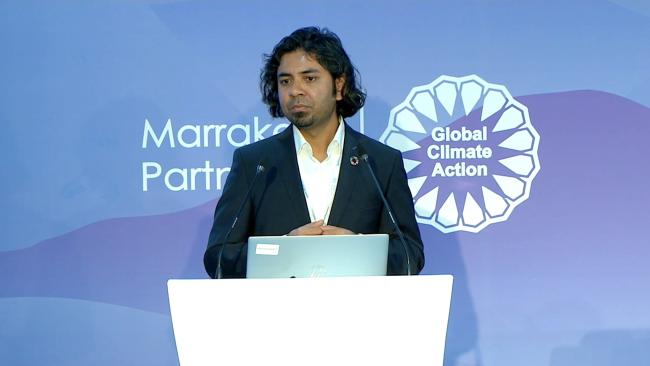 Avit Bhowmik speaking at COP27 conference