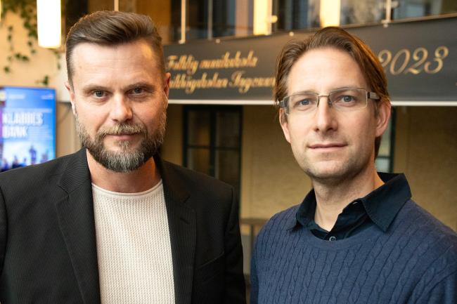 Mats Gustavii och Jon Dahlkvist  programledare för musikerprogrammen konstnärlig kandidat musiker och konstnärlig master musiker vid Musikhögskolan Ingesund.