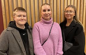 Förskollärarstudenterna Charlie Lundström, Rebecka Walonen och Klara Stafshede