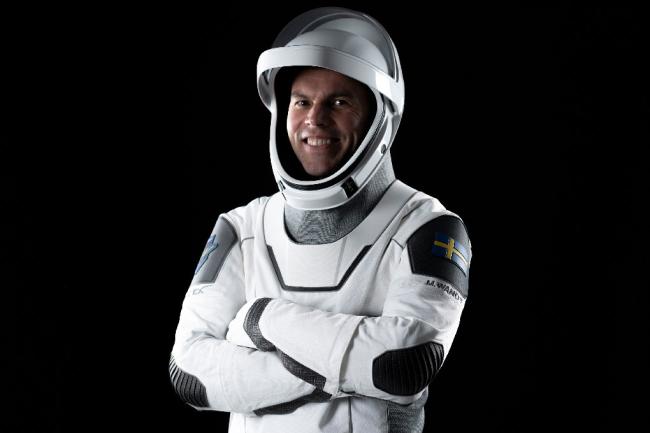 Astronaut Marcus Wandt i sin rymddräkt