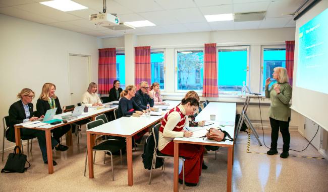 Gerlese Åkerlind håller föreläsning inom fenomenografi.