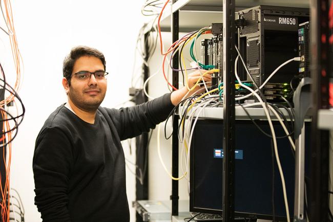 Mohsen Memarian in his laboratory