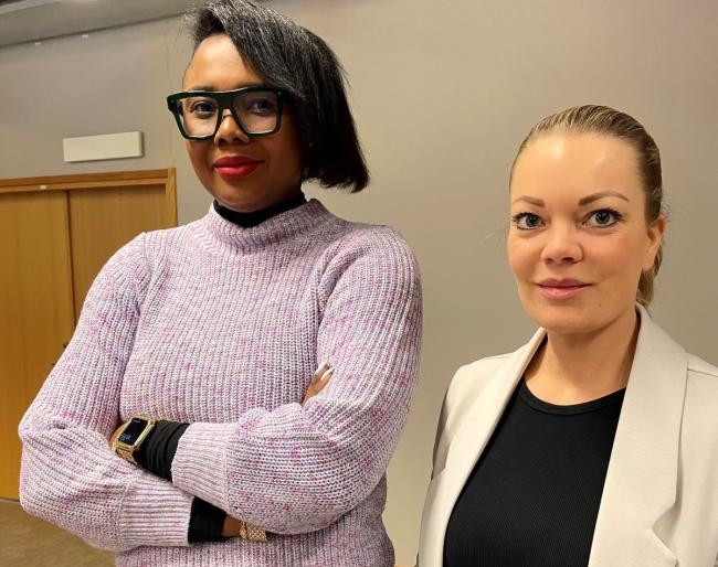 Lovelyn Sjöström och Lina Kjellman enhetschefer inom stöd vård och omsorg i Kristinehamns kommun ser yrkesresan som ett bra sätt att höja kompetensen.