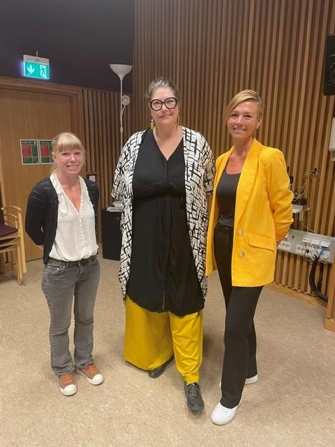 Bild på Malin Anniko  Fanny Gyberg och Evelina Landstedt från seminariedagen.