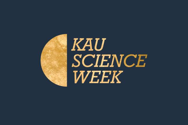 Grafisk bild med texten Kau Science Week