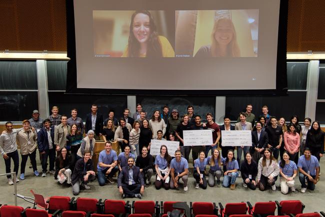 Participants on a stage