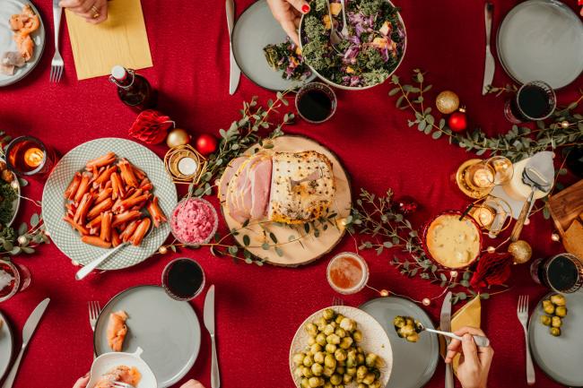 Christmas food on table