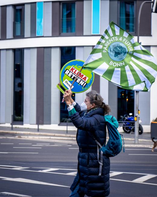 Demonstration i Bonn om klimatförändringspolitiken på global nivå 